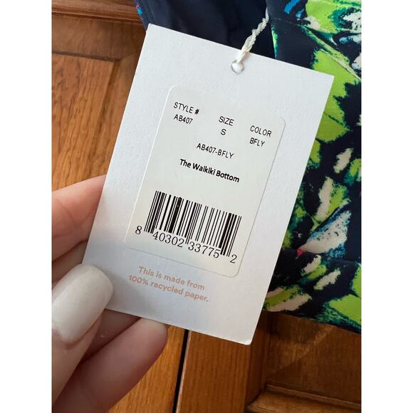 NWT Andie Women's The Waikiki Bikini Bottom Eco Nylon Butterfly Print Size S - Picture 6 of 12